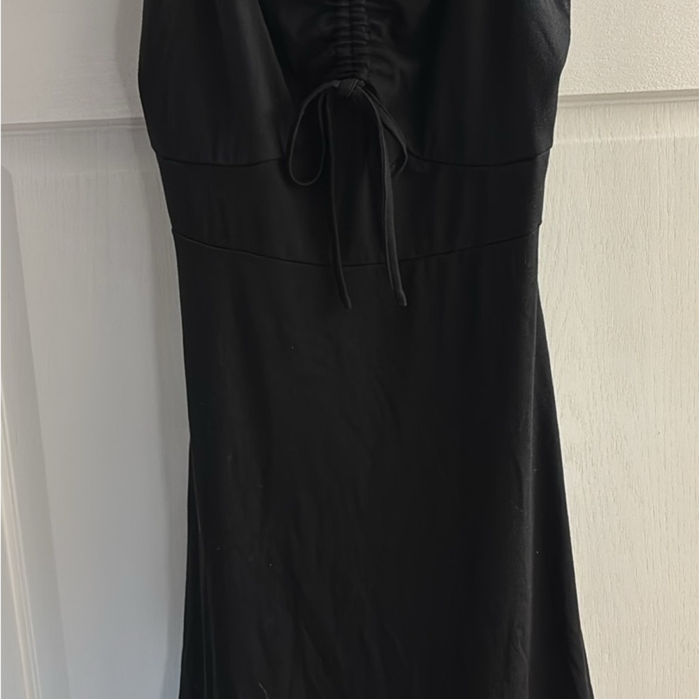 black summer spaghetti strap dress
